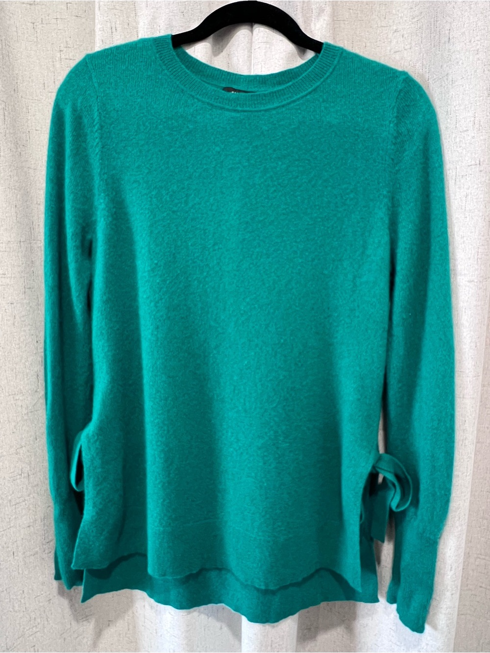 Halogen Cashmere Crewneck Sweater with Side Tie Detail
